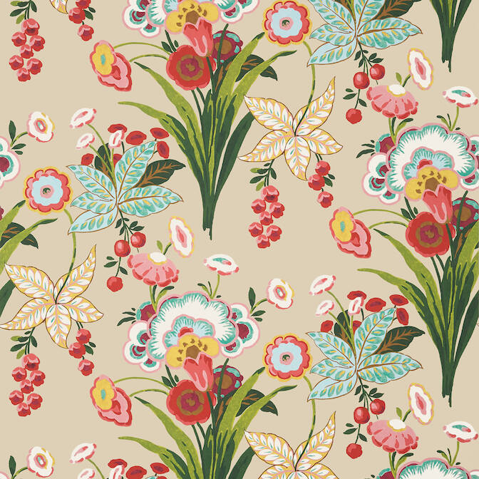 Purchase a sample of T20852 Pasadena, Eden Cream by Thibaut Wallpaper