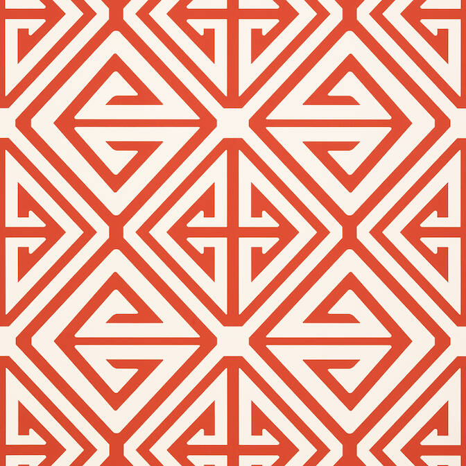 Purchase a sample of T24306 Demetrius, Coral by Thibaut Wallpaper