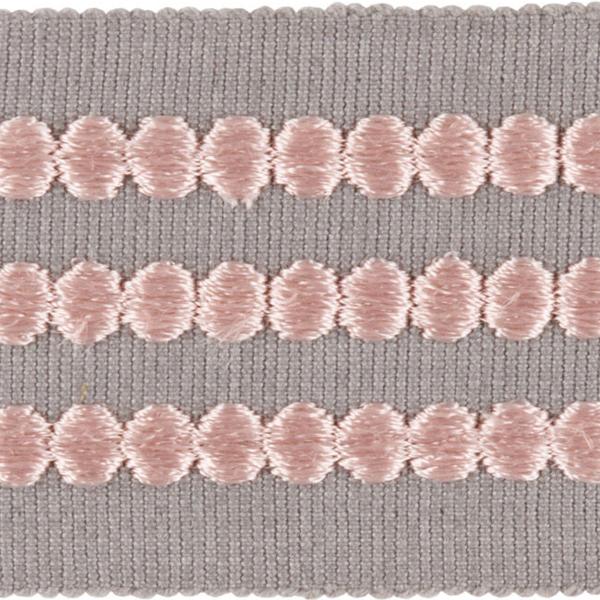 Sample T30735.1067.0 Triple Dot Blush Grey Trim Fabric by Kravet Design