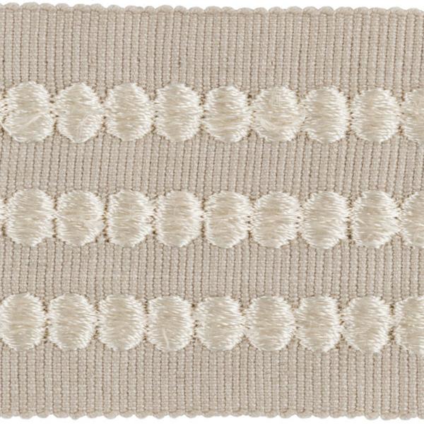 Sample T30735.106.0 Triple Dot Flaxseed Light Grey Trim Fabric by Kravet Design