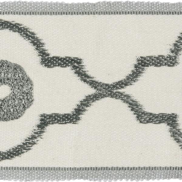 Sample T30745.15.0 Ogee Chain Vapor Ivory Trim Fabric by Kravet Design