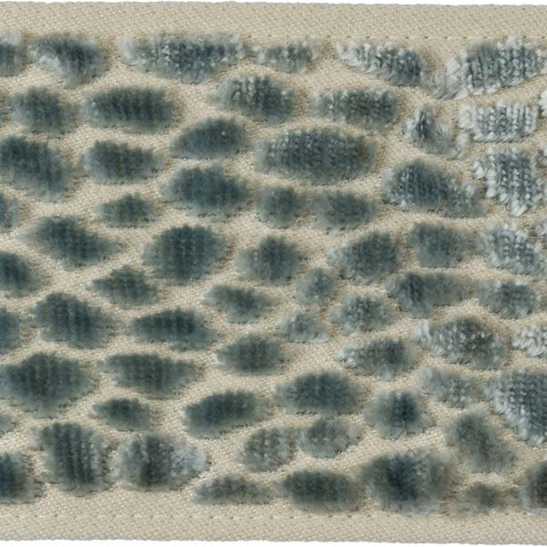 Sample T30746.35.0 Velvet Pebble Spa Teal Trim Fabric by Kravet Design
