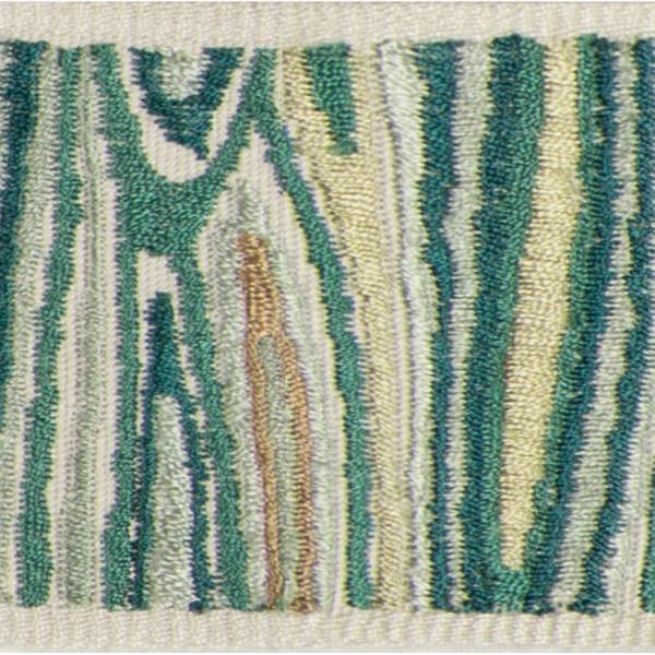 Sample T30775.355.0 Woodside Teal Mineral Trim Fabric by Kravet Design