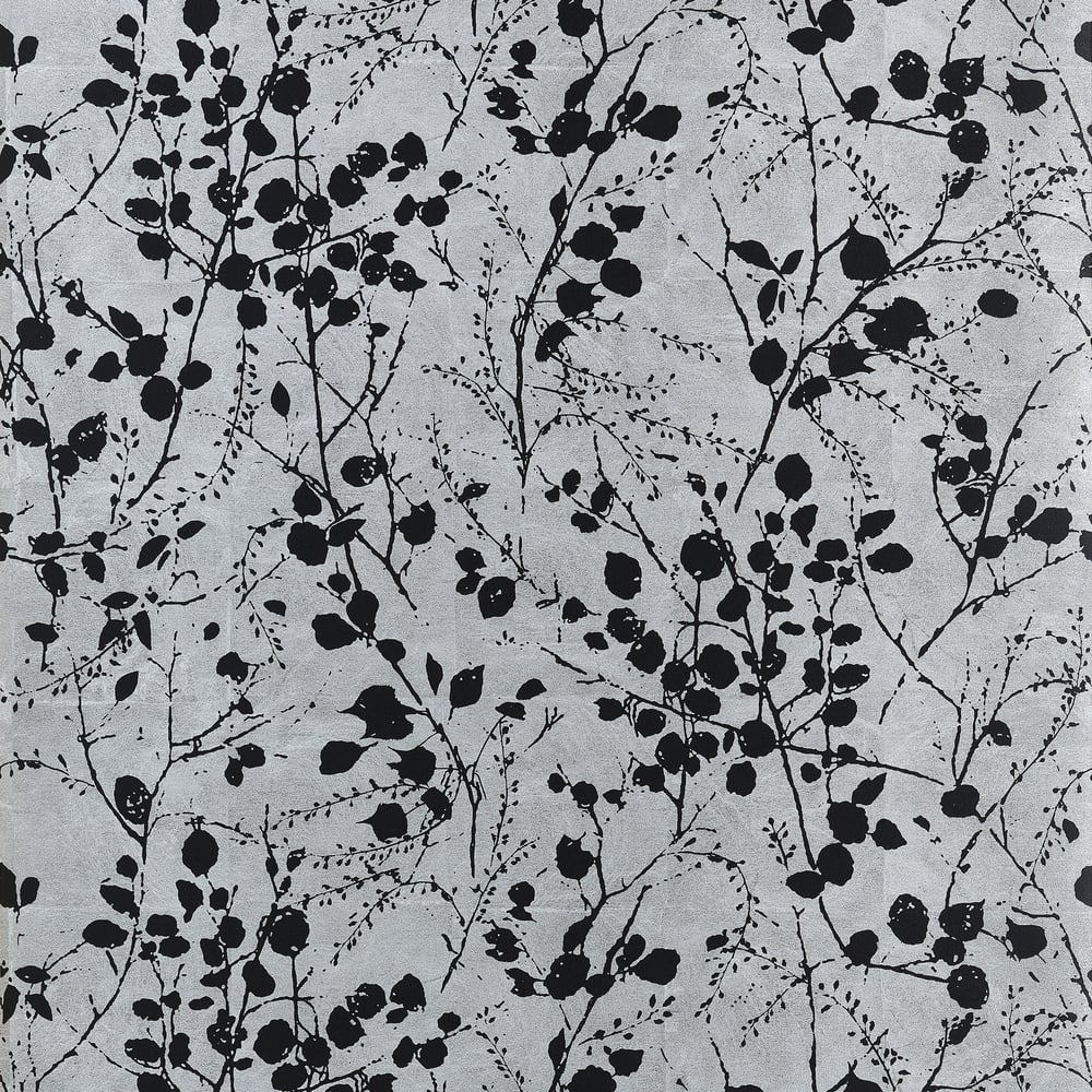 Save on Thibaut Wallpaper SKU# T34095 pattern name Katamari Bud color name Silver and Black.