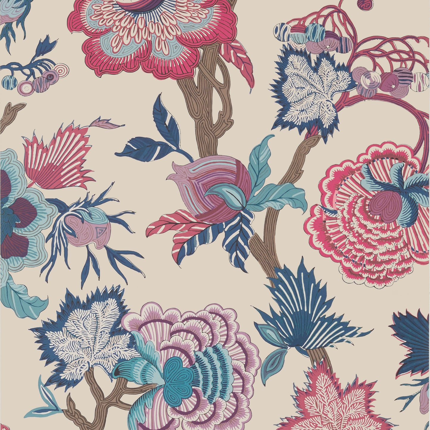 Purchase a sample of T36419 Indienne Jacobean, Indienne by Thibaut Wallpaper