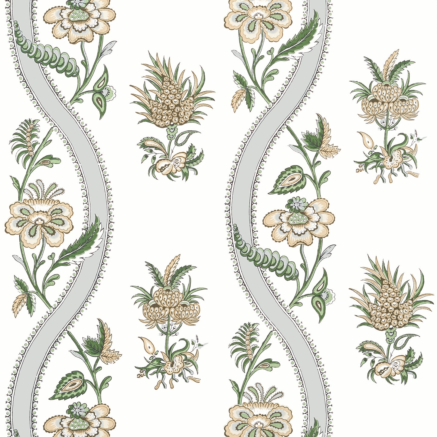 Purchase a sample of T36421 Ribbon Floral, Indienne by Thibaut Wallpaper