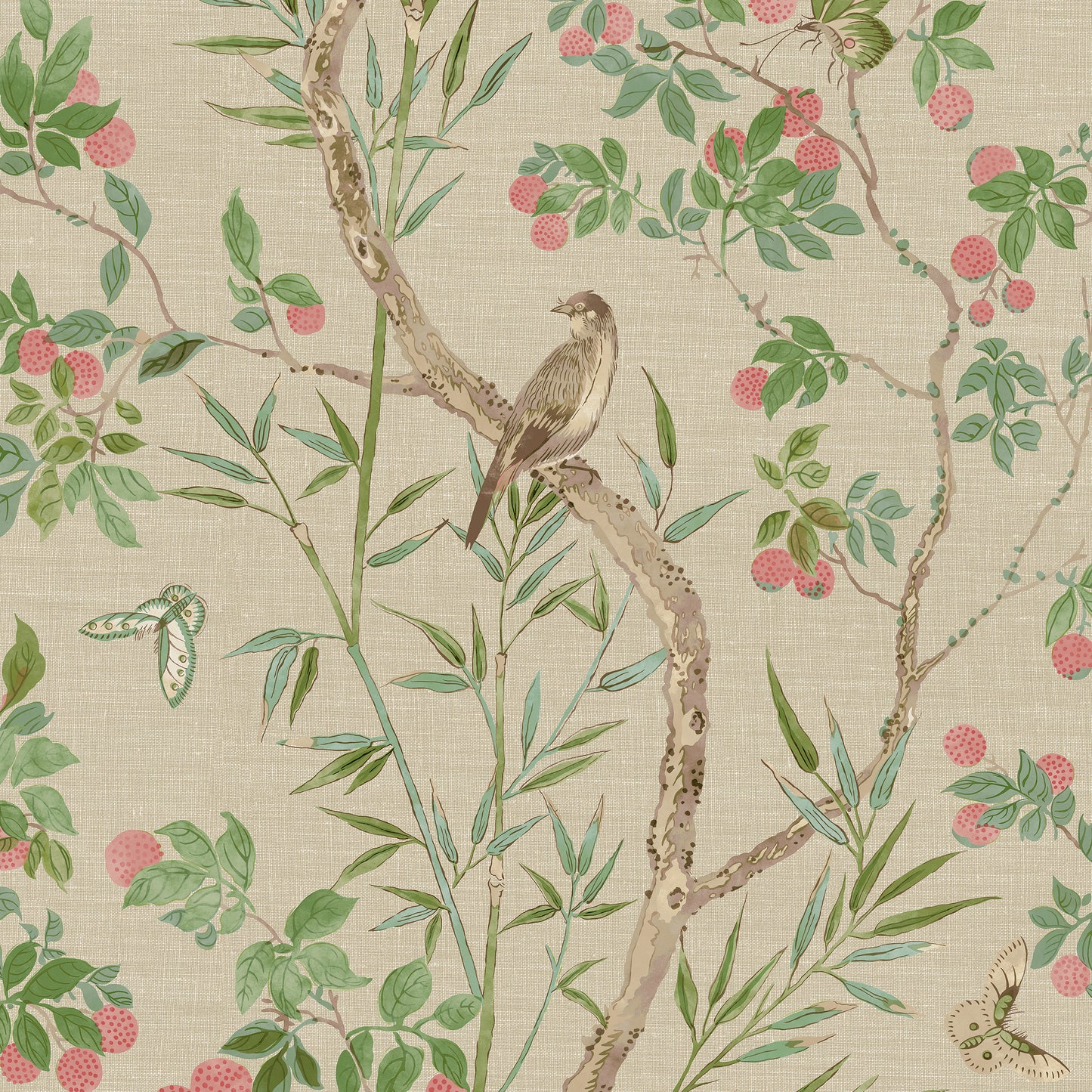 Purchase Thibaut Wallpaper SKU# T42009 pattern name Claire color Coral and Green.
