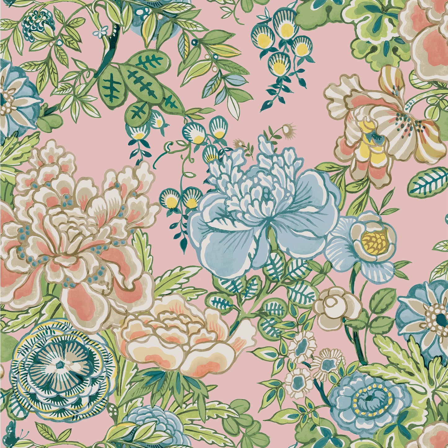 Purchase Thibaut Wallpaper Product# T42016 pattern name Peony Garden color Blush.