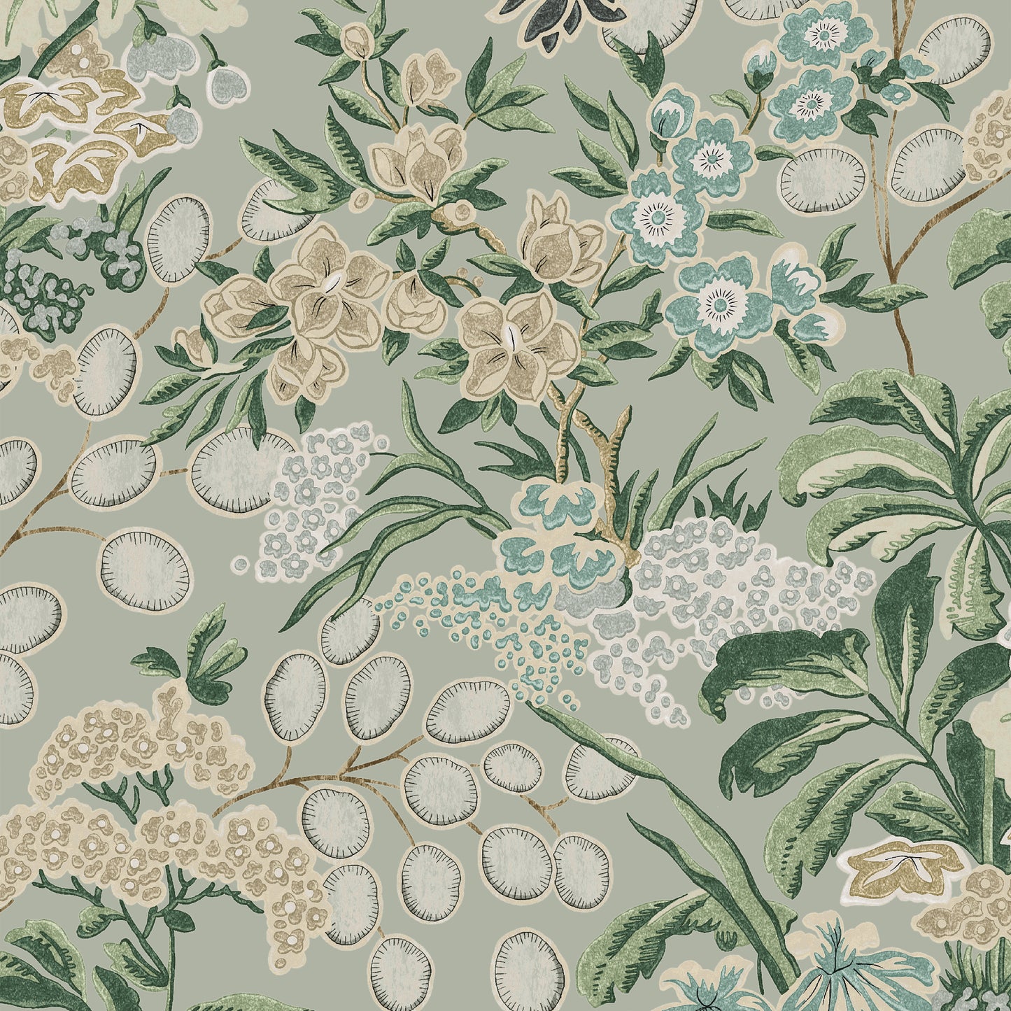 Purchase Thibaut Wallpaper SKU T42039 pattern name Meadow color Sage.