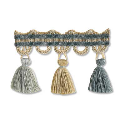Sample TL10058.54.0 Solarium Tassel, Azure Trim Fabric by Lee Jofa