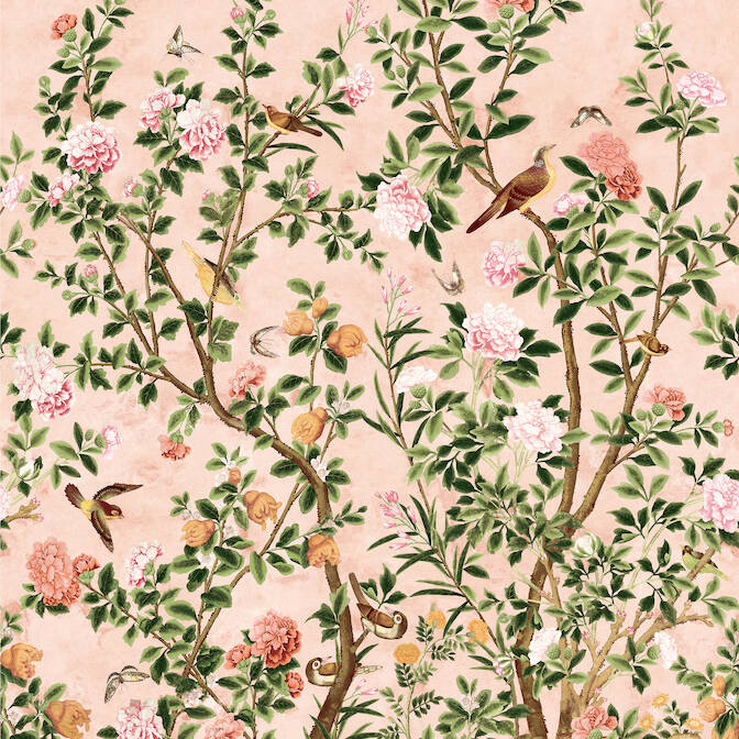 Purchase TM13667 JARDIN BLOOM MURAL, Grand Palace by Thibaut Wallpaper