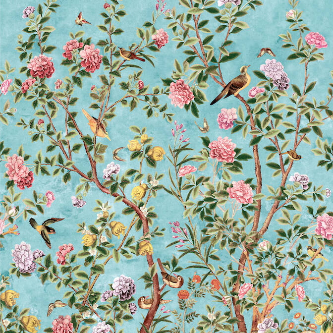 Purchase TM13668 JARDIN BLOOM MURAL, Grand Palace by Thibaut Wallpaper