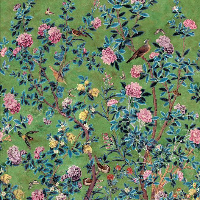 Purchase TM13669 JARDIN BLOOM MURAL, Grand Palace by Thibaut Wallpaper