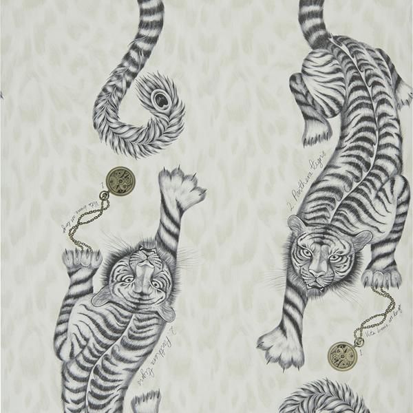 Sample W0105/02 Tigris Neutral Animals Clarke And Clarke Wallpaper