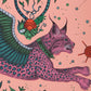 W0118/01 | Lynx Pink Animal/Insect - Clarke And Clarke Wallpaper