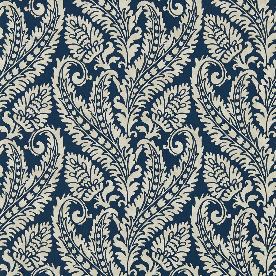 Purchase W0161/01 Regale, Blue Jacobean - Clarke And Clarke Wallpaper