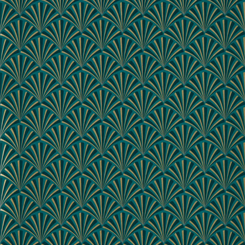 Sample - W0164/04.Cac.0 | Chrysler, Green Geometric - Clarke And Clarke Wallpaper