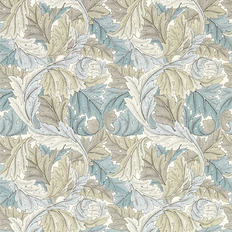 Sample - W0175/03.Cac.0 | Acanthus, Grey Leaf - Clarke And Clarke Wallpaper