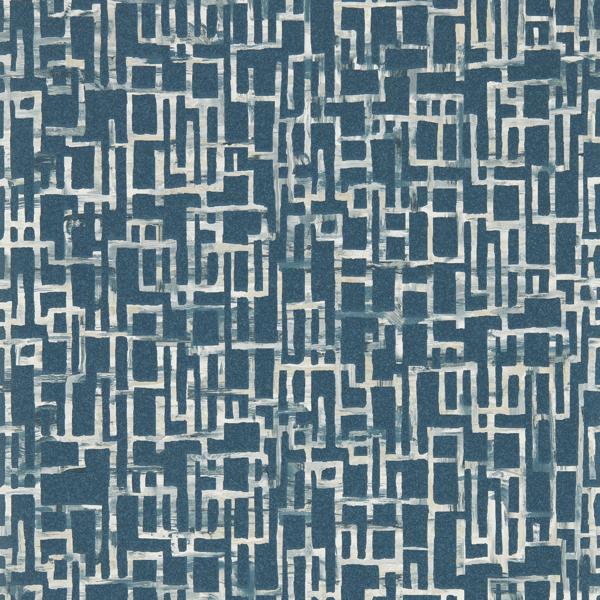 Sample - W0184/02 | Quadrata, Blue Geometric - Clarke & Clarke Wallpaper - W0184/02.Cac.0