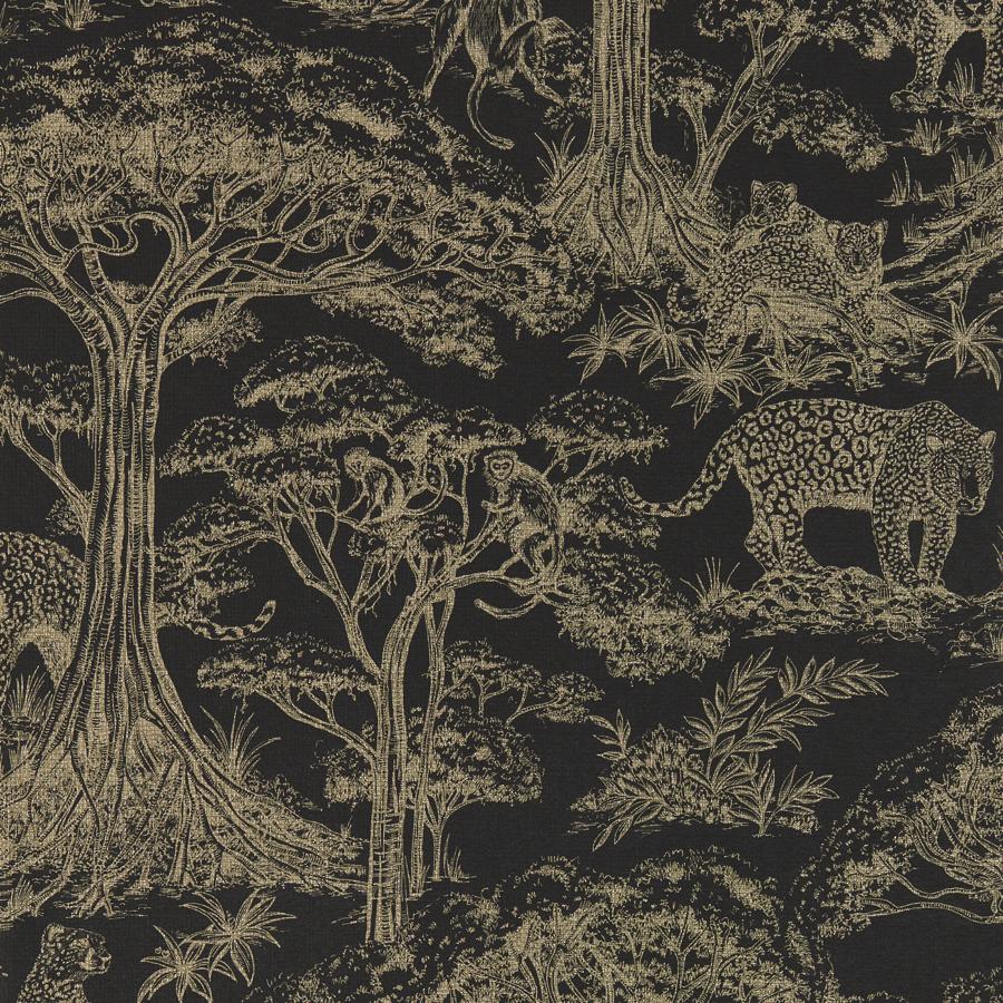 Purchase W0185/04-Cac Kisumu, Black Toile - Clarke And Clarke Wallpaper - W0185/04.Cac.0