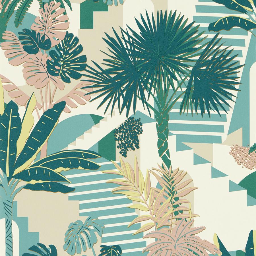 Purchase W0186/02 Malindi, Green Tropical - Clarke And Clarke Wallpaper