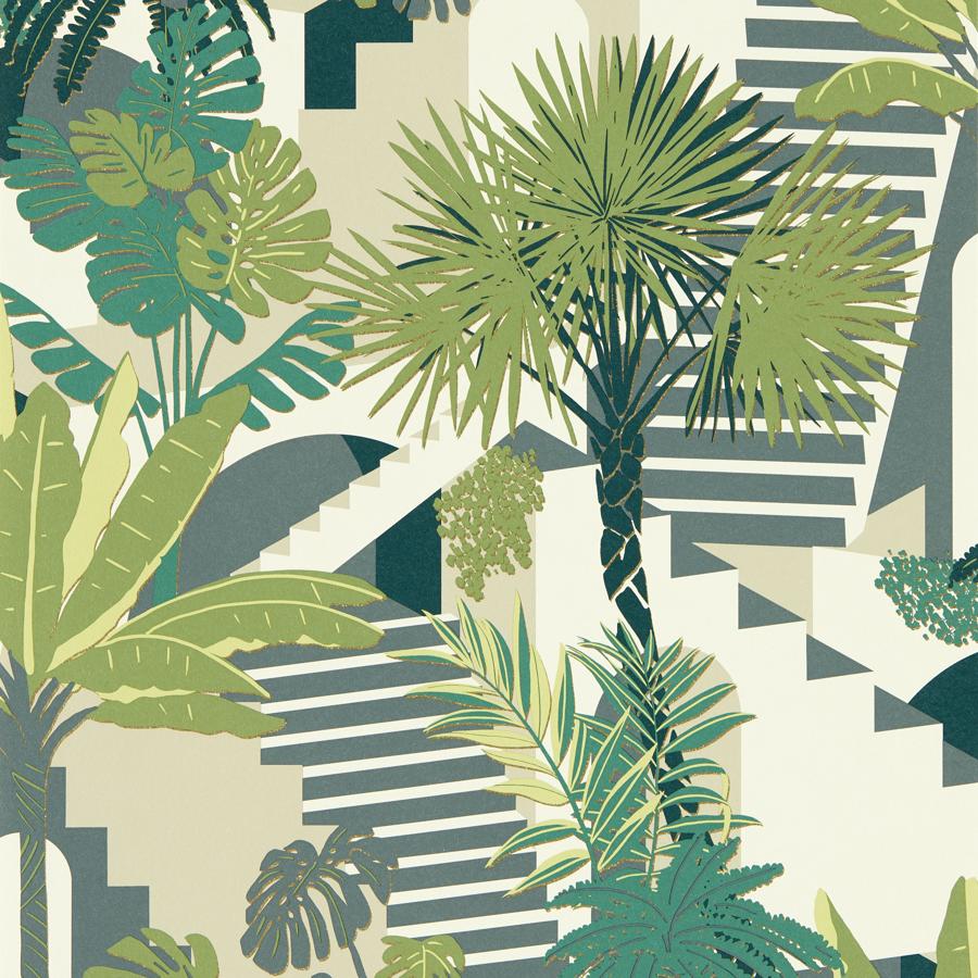 Purchase W0186/03 Malindi, Green Tropical - Clarke And Clarke Wallpaper
