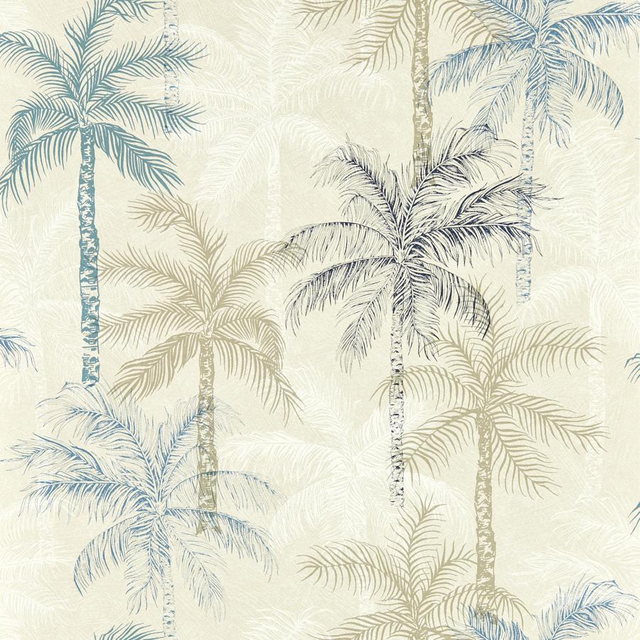 Purchase W0189/01-Cac Palmyra, Blue Tropical - Clarke And Clarke Wallpaper - W0189/01.Cac.0
