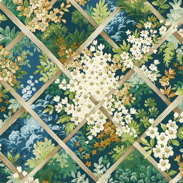 Purchase W0195/01 Maymont, Green Lattice - Clarke And Clarke Wallpaper