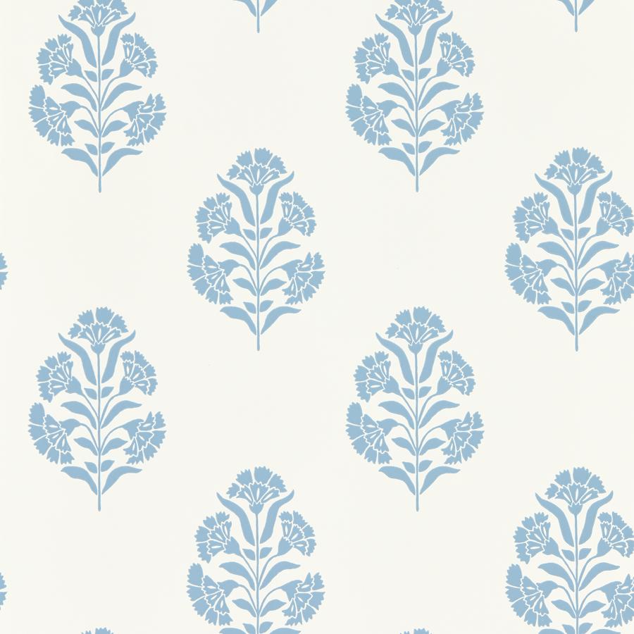 Purchase W0199/02 Standen, Blue Floral - Clarke And Clarke Wallpaper