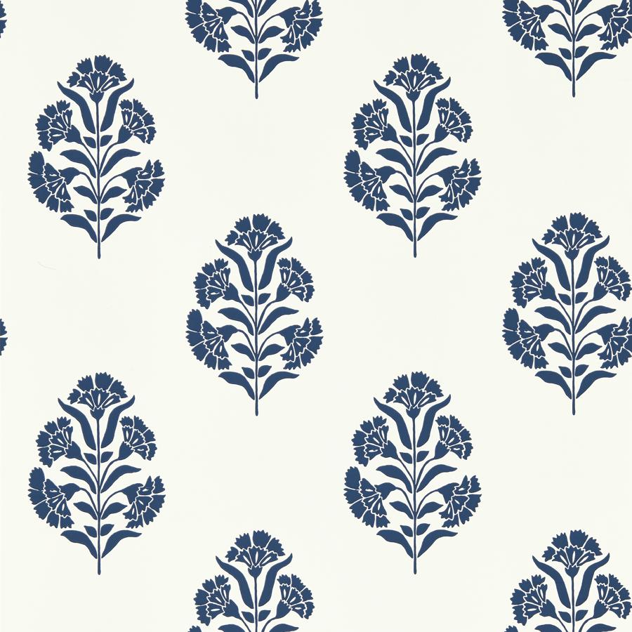 Purchase W0199/03 Standen, Blue Floral - Clarke And Clarke Wallpaper