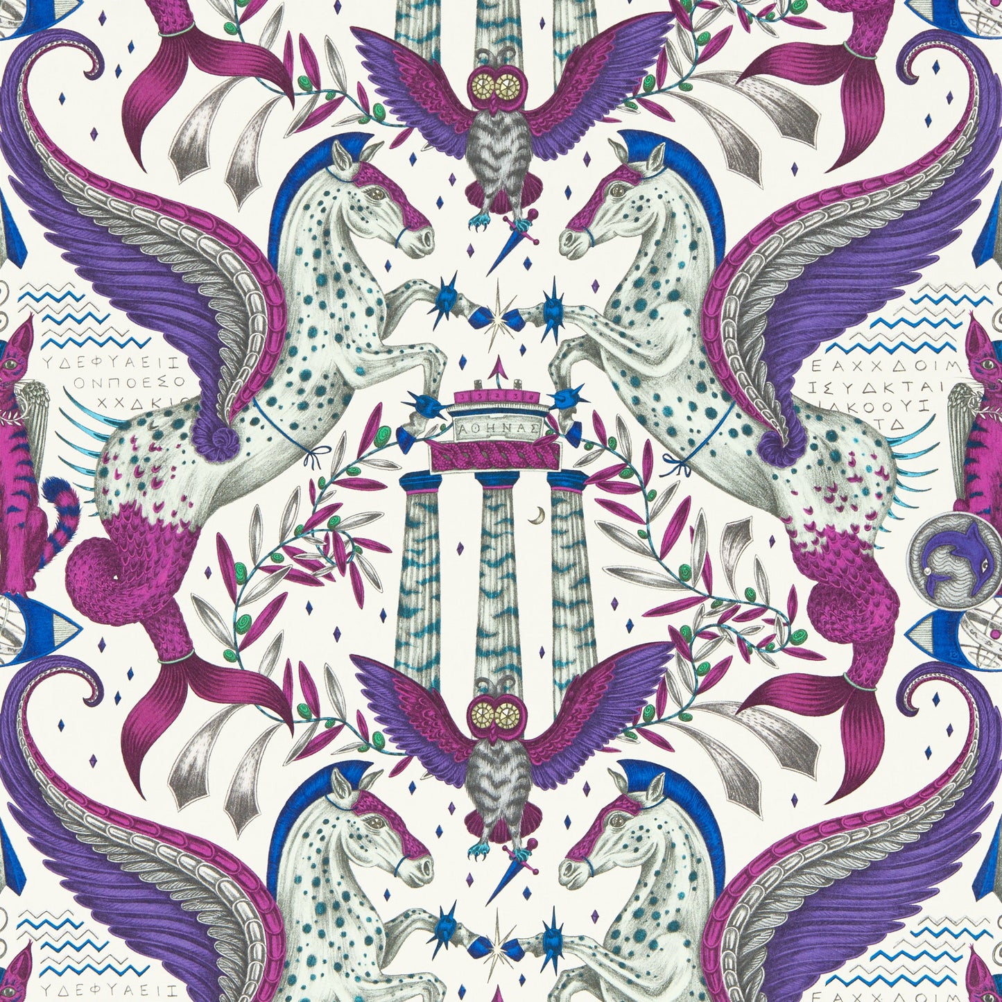 Sample - W0215/03 | Odyssey Mythos, Purple Novelty - Clarke And Clarke Wallpaper