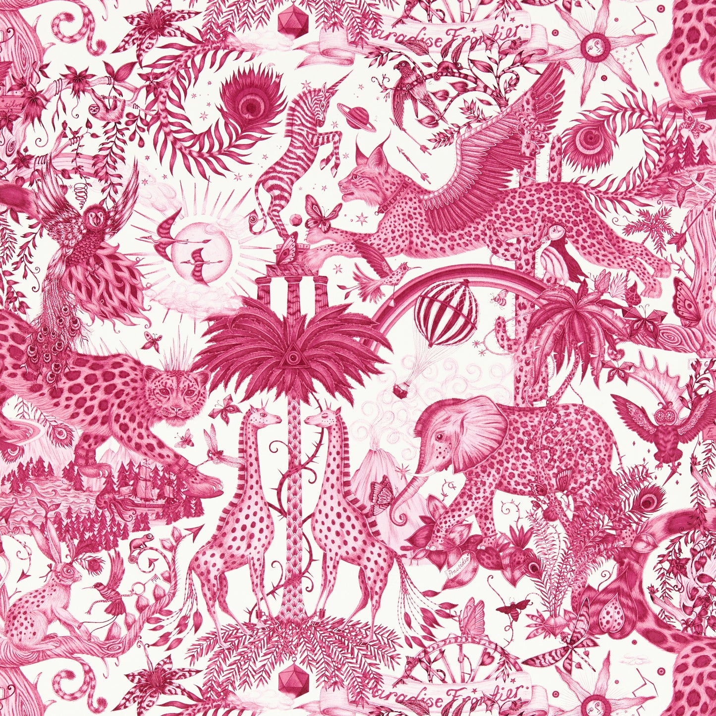 Purchase W0216/01 Paradise Lost, Pink Novelty - Clarke And Clarke Wallpaper