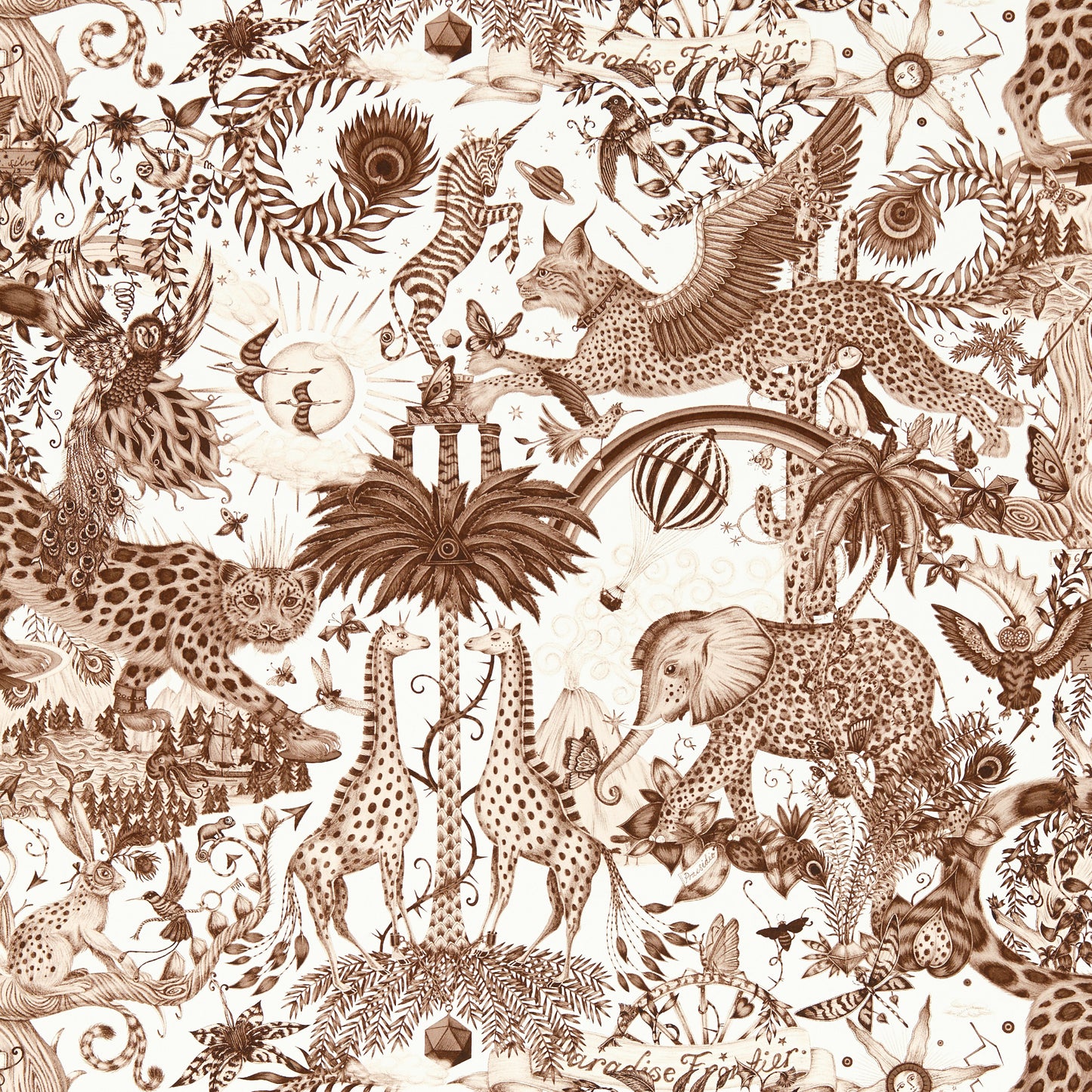 Purchase W0216/04 Paradise Lost, Brown Novelty - Clarke And Clarke Wallpaper