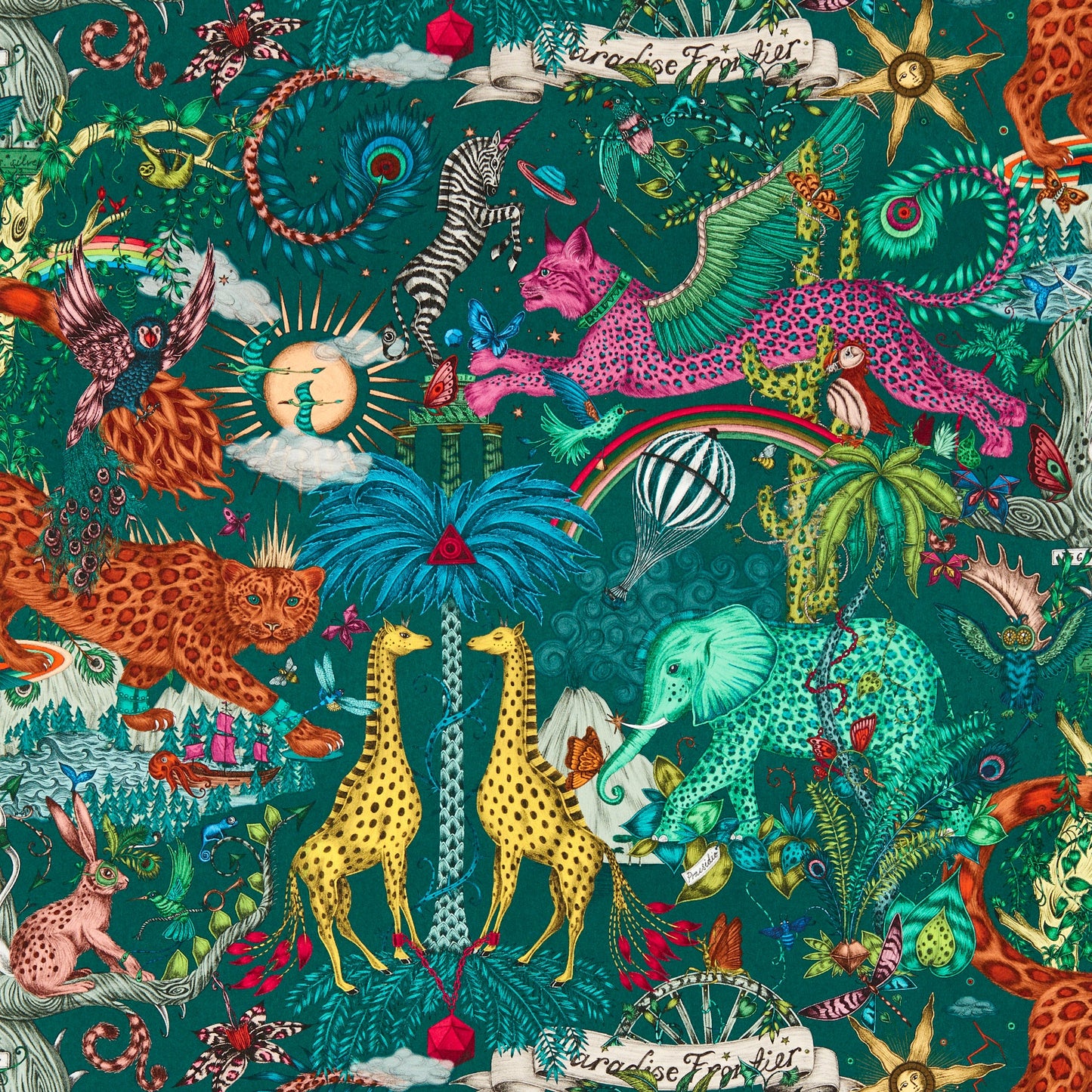 Sample - W0216/05 | Paradise Lost, Multi Color Novelty - Clarke And Clarke Wallpaper