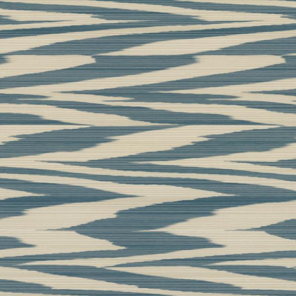 Sample - W3852.5.0 | Flamed Zig Zag Wp, Blue Abstract - Kravet Couture Wallpaper