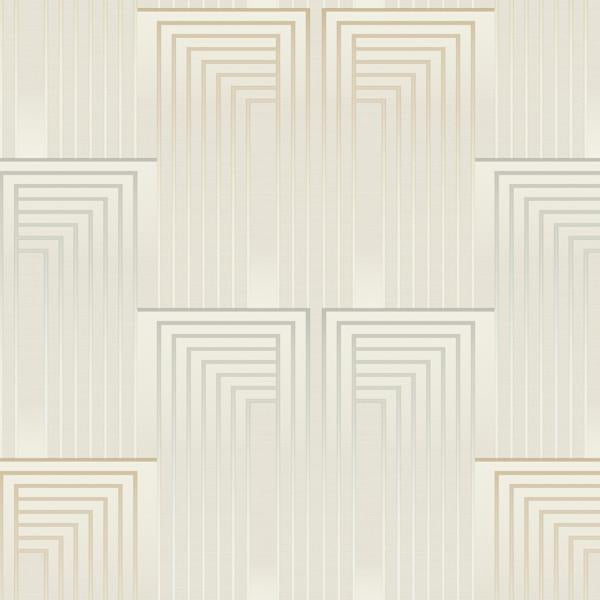 Sample - W3861.1611.0 | Kravet Design, Neutral Geometric - Kravet Design Wallpaper