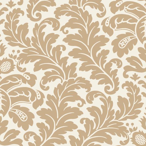 Sample - W3868.4.0 | Kravet Design, Beige Jacobean - Kravet Design Wallpaper