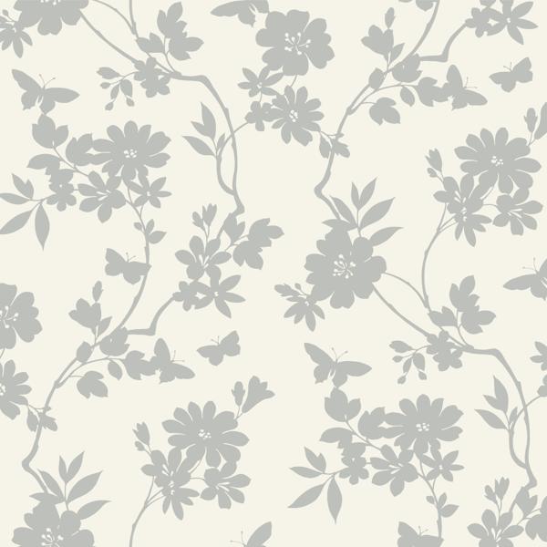 Sample - W3870.11.0 | Kravet Design, Grey Floral - Kravet Design Wallpaper