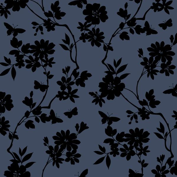 Sample - W3870.50.0 | Kravet Design, Blue Floral - Kravet Design Wallpaper
