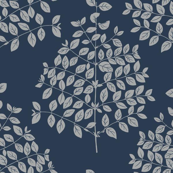 Sample - W3875.50.0 | Kravet Design, Blue Botanical - Kravet Design Wallpaper