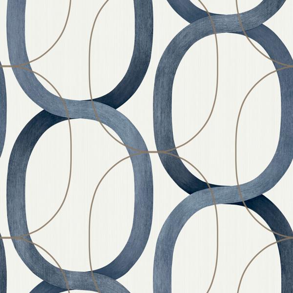 Sample - W3878.811.0 | Kravet Design, Blue Modern - Kravet Design Wallpaper
