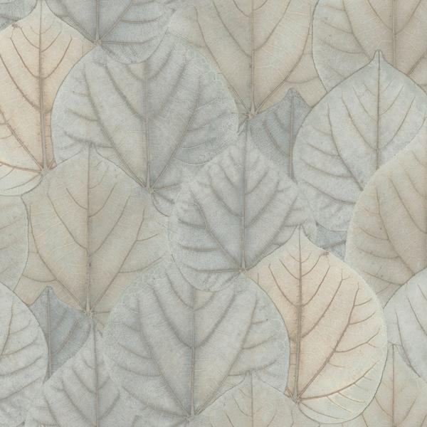 Sample - W3880.130.0 | Kravet Design, Grey Leaf - Kravet Design Wallpaper