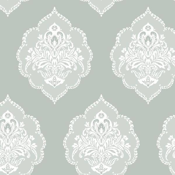 Purchase W3893.135.0 Kravet Design, Green Medallion - Kravet Design Wallpaper