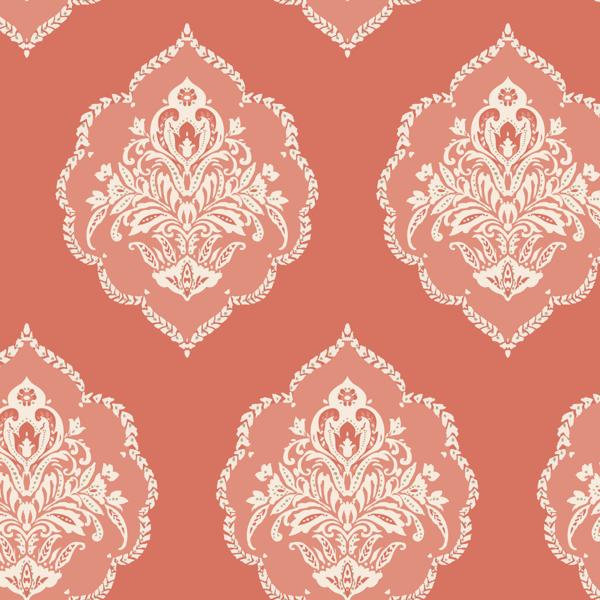 Purchase W3893.719.0 Kravet Design, Orange Medallion - Kravet Design Wallpaper