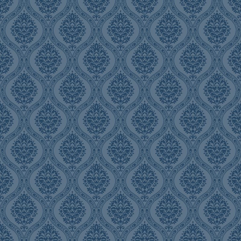 Purchase W3900.550.0 Kravet Design, Blue Ogee - Kravet Design Wallpaper
