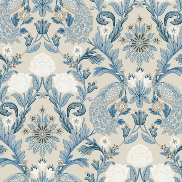 Purchase W3923.15.0 W3923, Blue Damask - Kravet Design Wallpaper