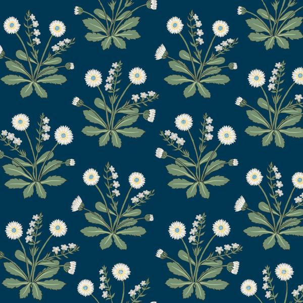 Sample - W3928.53.0 | W3928, Blue Botanical - Kravet Design Wallpaper