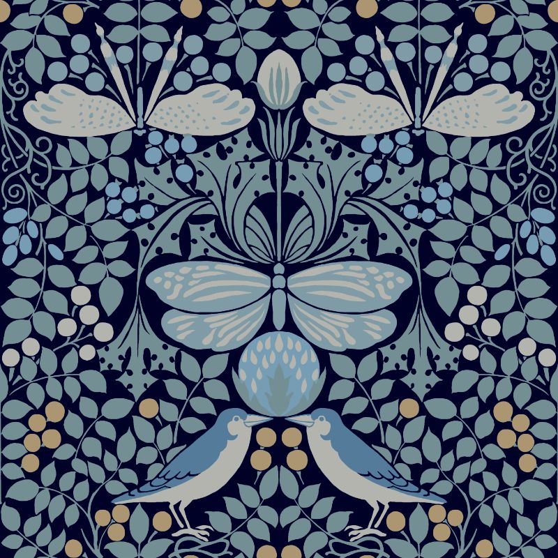 Purchase W3929.515.0 W3929, Blue Insects - Kravet Design Wallpaper