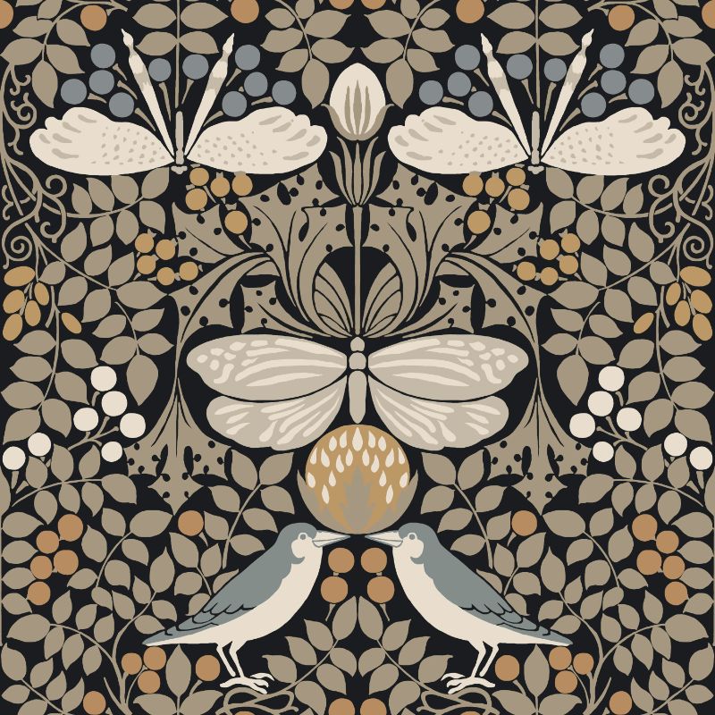 Sample - W3929.816.0 | W3929, Brown Insects - Kravet Design Wallpaper