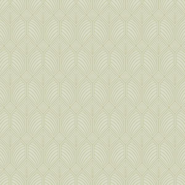 Sample - W3931.303.0 | W3931, Green Geometric - Kravet Design Wallpaper